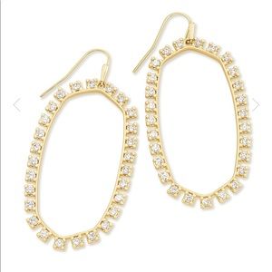 NWT Kendra Scott Danielle Crystal Open Frame Gold